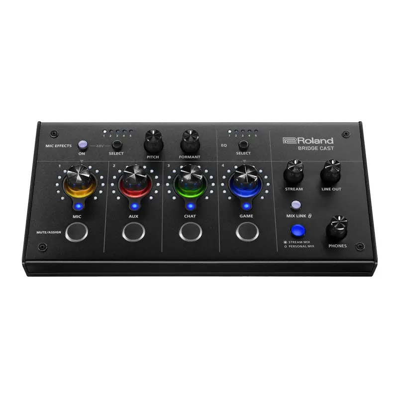 Roland Black Dual-Bus Gaming Audio Mixer – Stream-Optimized 1