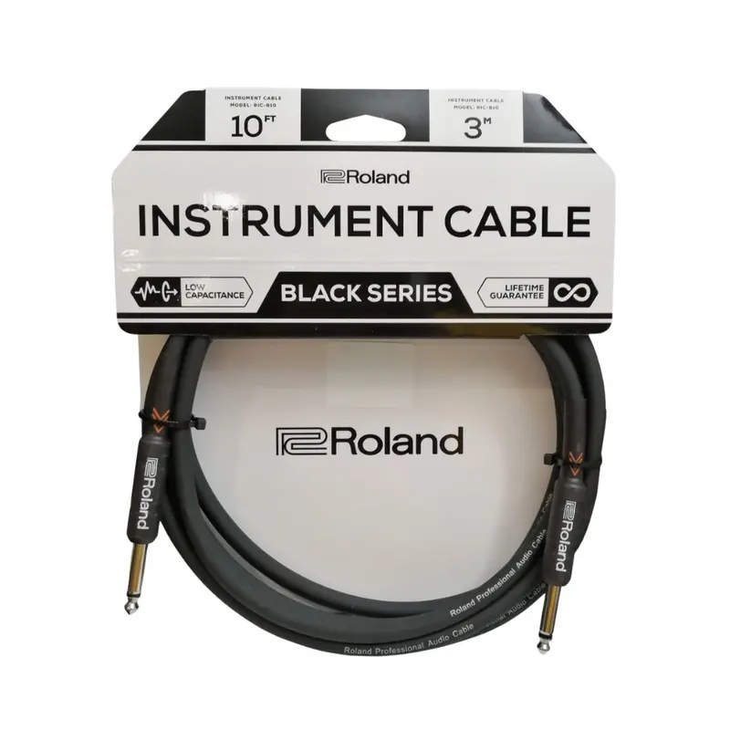 Roland Black Series Ric-B10 Instrument Cable (10 Ft) 1