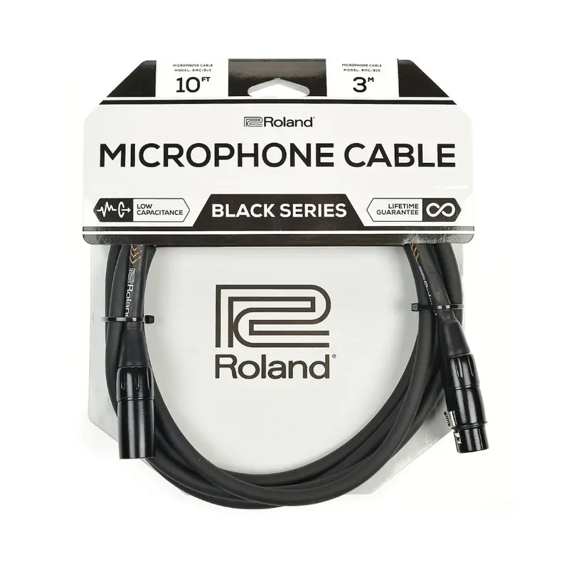 Roland Black Series Rmc-B10 Professional Microphone Cable (10 Ft) 1