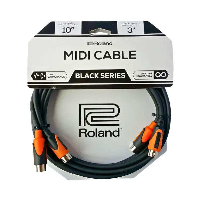 Roland Black Series Rmidi-B5-Dual Midi Cable (10 Ft) 1