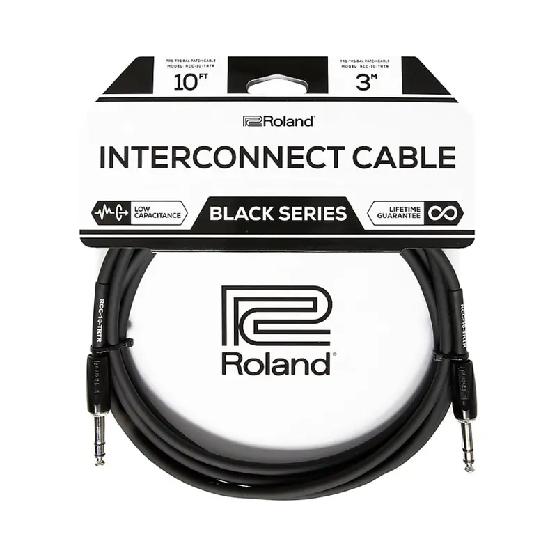 Roland Black Series Trs Interconnect Cable – 10 Ft, Rcc-10-Trtr 1
