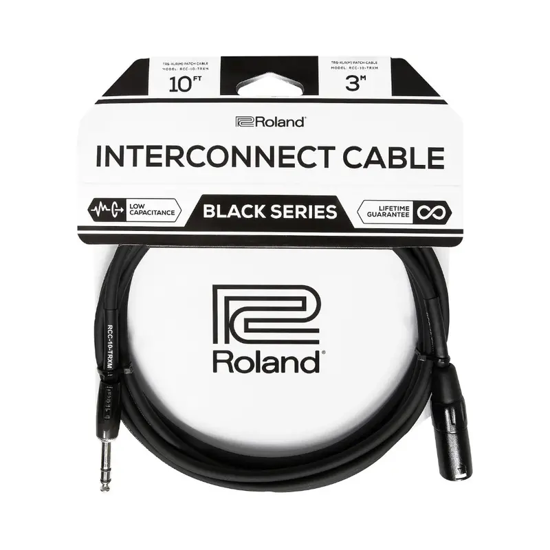Roland Black Series Trs-To-Xlr Male Interconnect Cable – 10 Ft, Rcc-10-Trxm 1