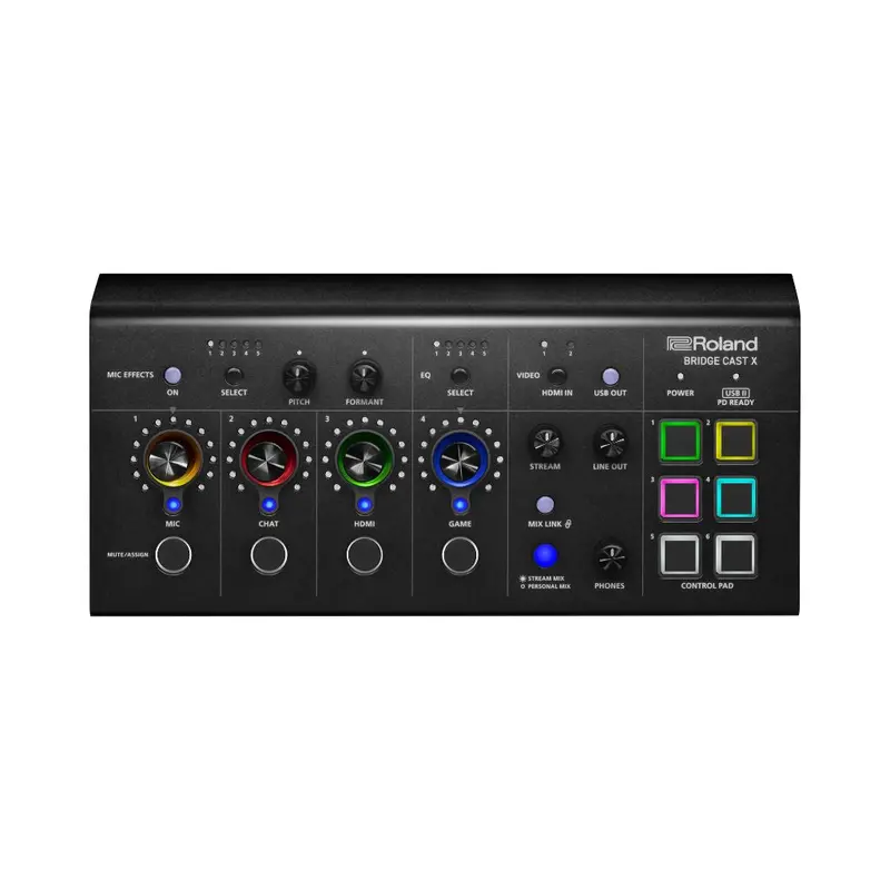 Roland Dual Bus Streaming Mixer With Built-In 4K Video Capture And Usb Audio Interface 1
