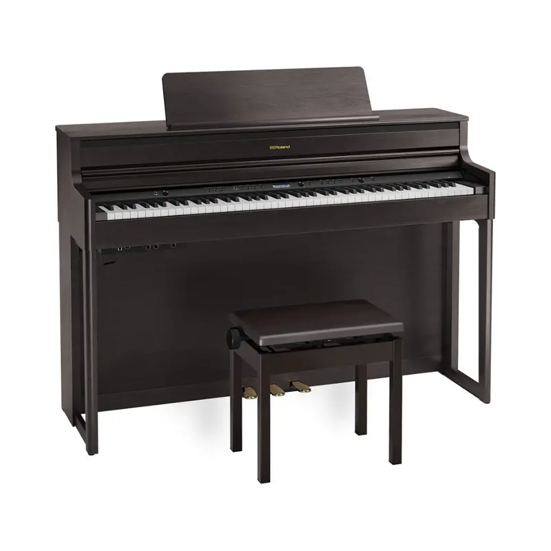Roland Hp-704 Digital Upright Piano In Dark Rosewood Finish 1