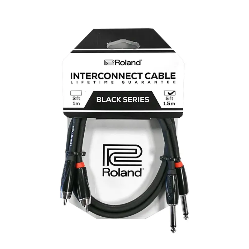 Roland Rcc-5-2R28 Dual Rca To Dual Ts Interconnect Cable – 5Ft Black Series 1