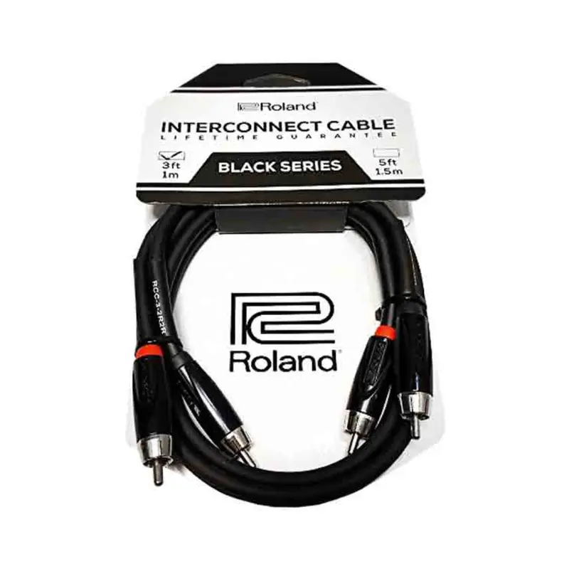 Roland Rcc-5-2R2R Dual Rca To Dual Rca Stereo Interconnect Cable – 5Ft Black Series 1