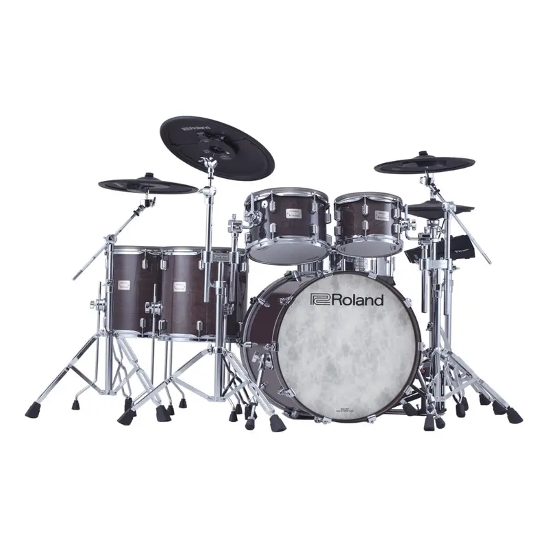 Roland Vad716Ges Full V-Drums Acoustic-Style Kit – Gloss Ebony With Dw 3000 Hardware 1