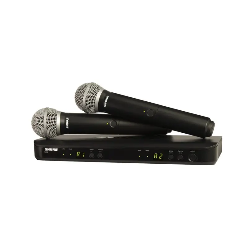 Shure Blx2/Pg58 Dual Wireless Handheld Mic System – Auto-Setup, 614–638 Mhz 1