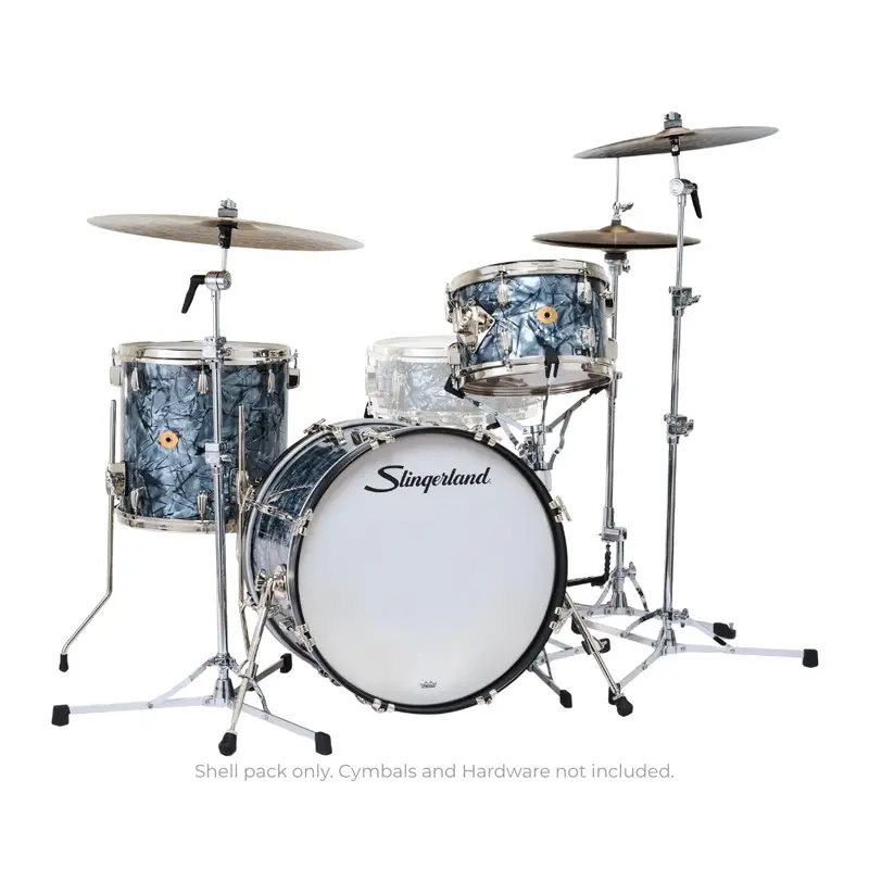 Slingerland Radio King 3-Piece Shell Pack – Black Diamond Pearl Wrap 1