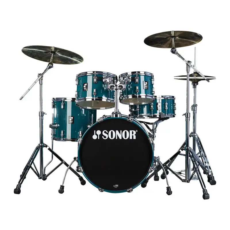 Sonor Aq1 Studio 5-Piece Drum Kit – Caribbean Blue, Includes 2000 Series Hardware 1