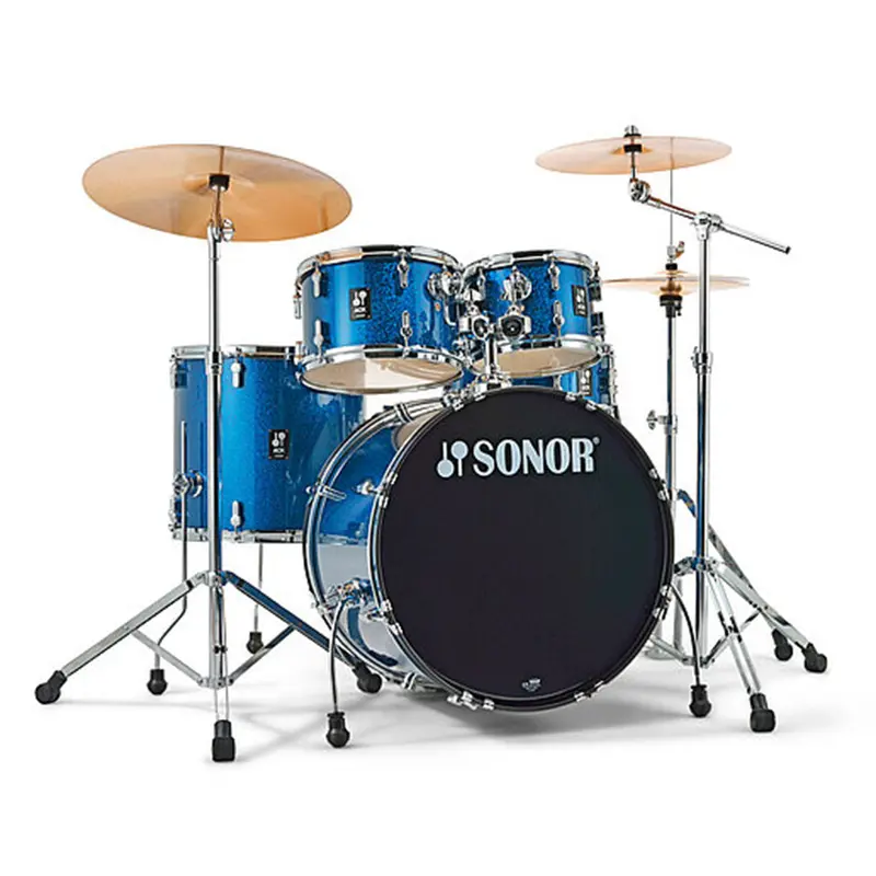 Sonor Aqx Stage 5-Piece Drum Kit – Blue Ocean Sparkle Finish W/ 1000-Series Hardware & Cymbals 1