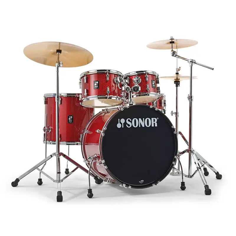 Sonor Aqx Stage Drum Kit – Red Moon Sparkle Finish 1
