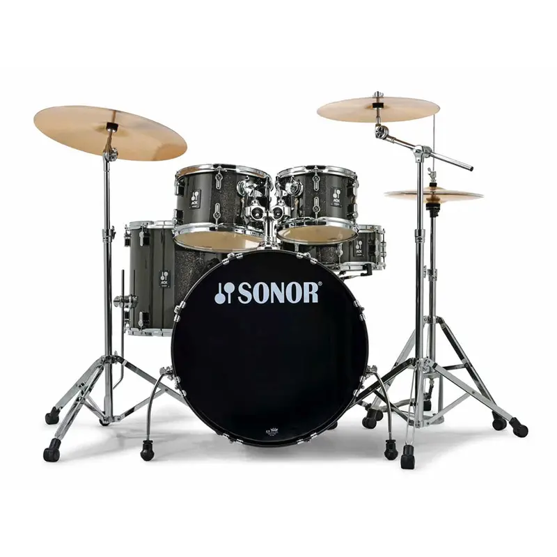 Sonor Aqx Stage Drum Kit With 4000 Series Hardware – Transparent Stain Black Finish 1