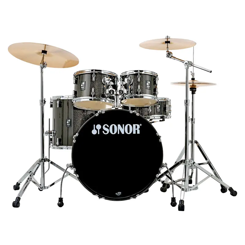 Sonor Aqx Studio 5-Piece Drum Kit With 1000 Series Hardware And Cymbals – Midnight Sparkle Finish 1