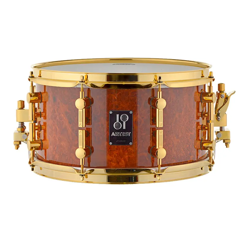 Sonor Artist Series Am Sdw 13" X 7" Maple Snare Drum – Amboina High-Gloss With Gold Hardware 1