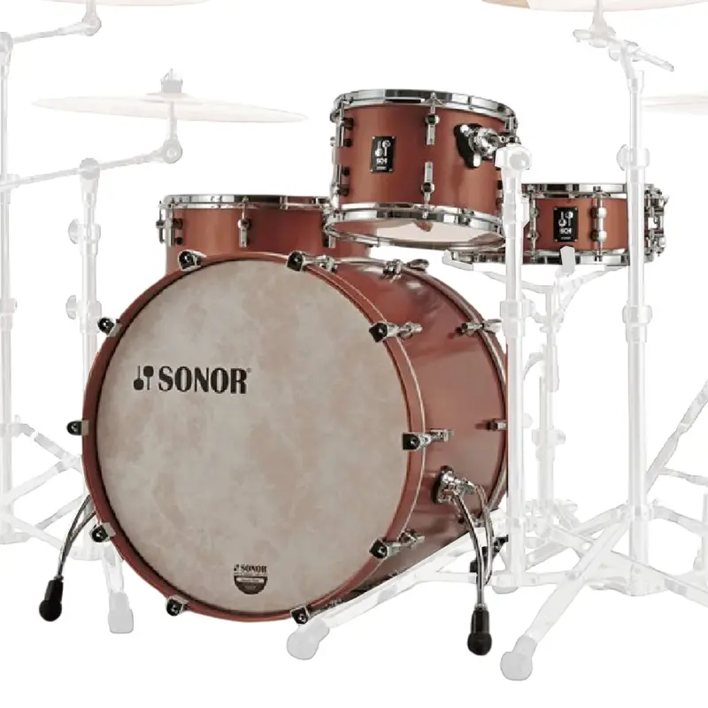 Sonor Sq1 Satin Copper Brown 4-Piece Shell Pack (13"/16"/24"/14" Snare) 1