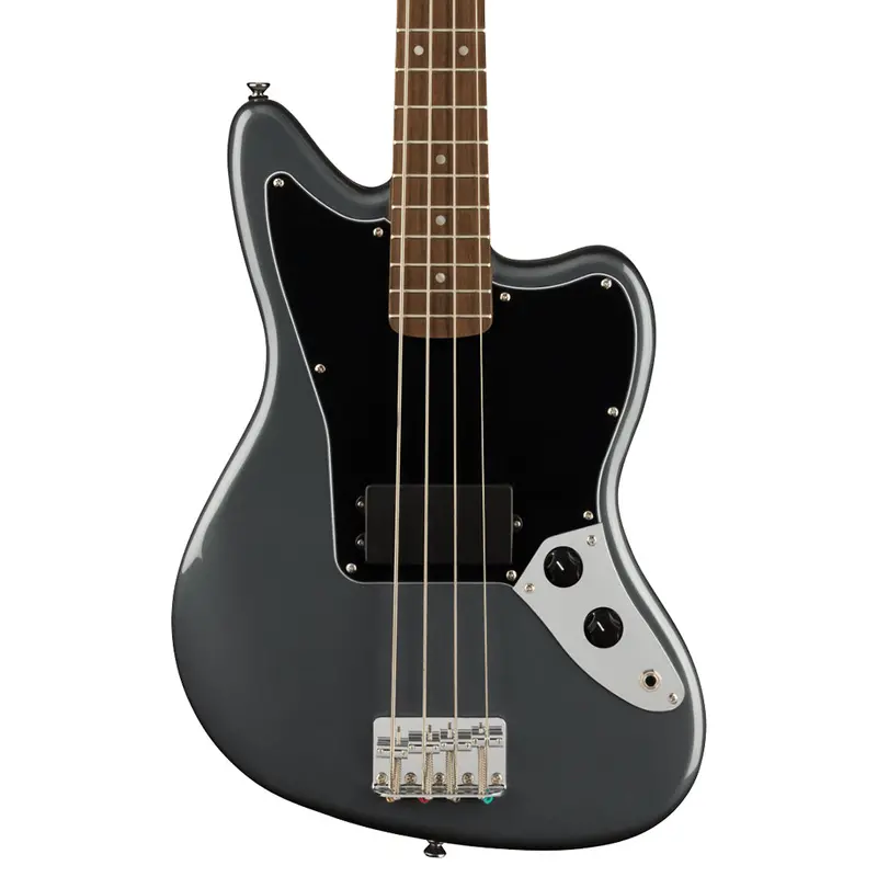 Squier Affinity Jaguar Bass Electric Guitar In Charcoal Frost Metallic 1