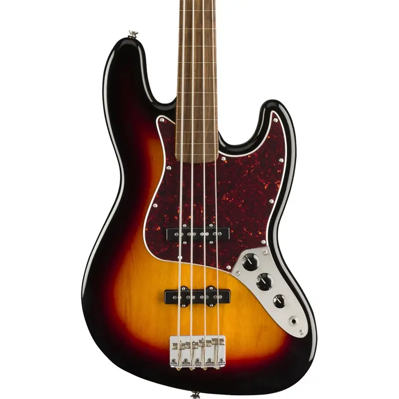 Squier Classic Vibe '60S Jazz Fretless Bass – 3-Tone Sunburst With Laurel Fingerboard 1