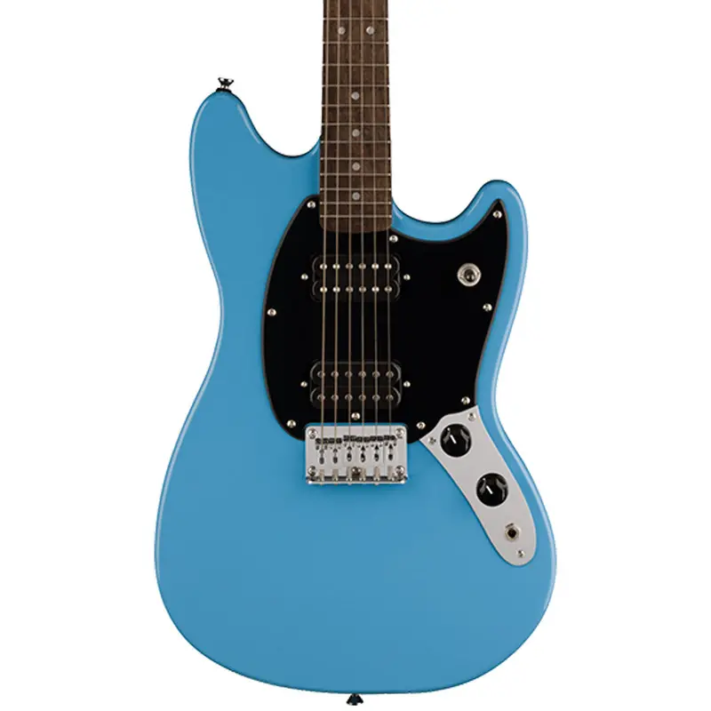 Squier Sonic Mustang Hh Electric Guitar – California Blue Metallic Finish With Dual Humbuckers 1