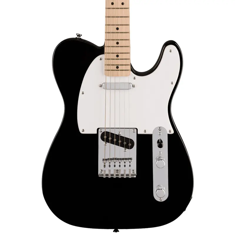Squier Sonic Telecaster – Black Finish With Maple Fingerboard And White Pickguard 1