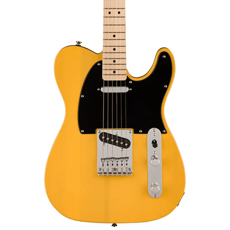Squier Sonic Telecaster Electric Guitar – Butterscotch Blonde With Maple Fretboard And Black Pickguard 1