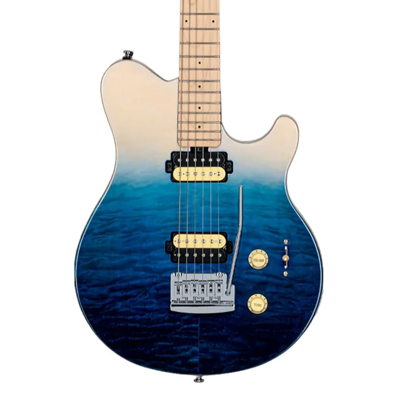 Sterling By Music Man Axis Ax3Qm Electric Guitar – Spectrum Blue Metallic Finish 1