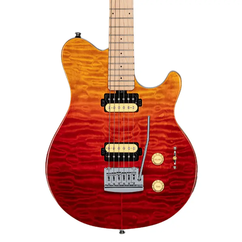 Sterling By Music Man Axis Ax3Qm Electric Guitar – Spectrum Red Metallic Finish 1