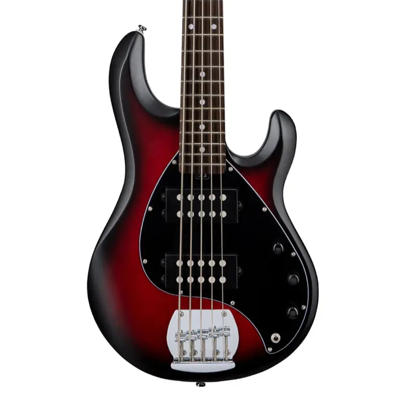 Sterling By Music Man Ray5 Hh Bass Guitar – Ruby Red Burst, Rosewood Fretboard 1