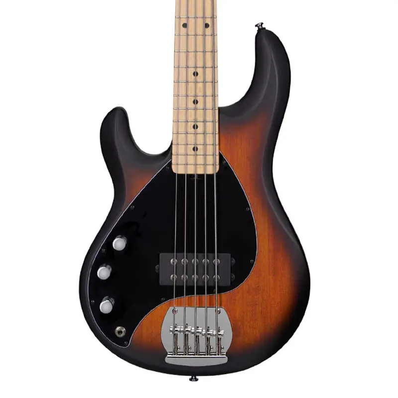 Sterling Ray5 Left-Handed Bass In Vintage Sunburst With Maple Neck 1