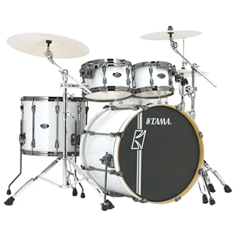 Tama Superstar Hyper-Drive Complete Drum Kit Mk52Hzbns – 22" Bass Drum, Sugar White, Includes Hb5W Hardware 1