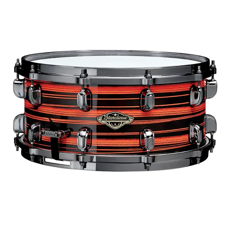 Tama Wbss65Bn Starclassic Walnut/Birch Snare Drum – 14" X 6.5" – Neon Orange Oyster Finish 1