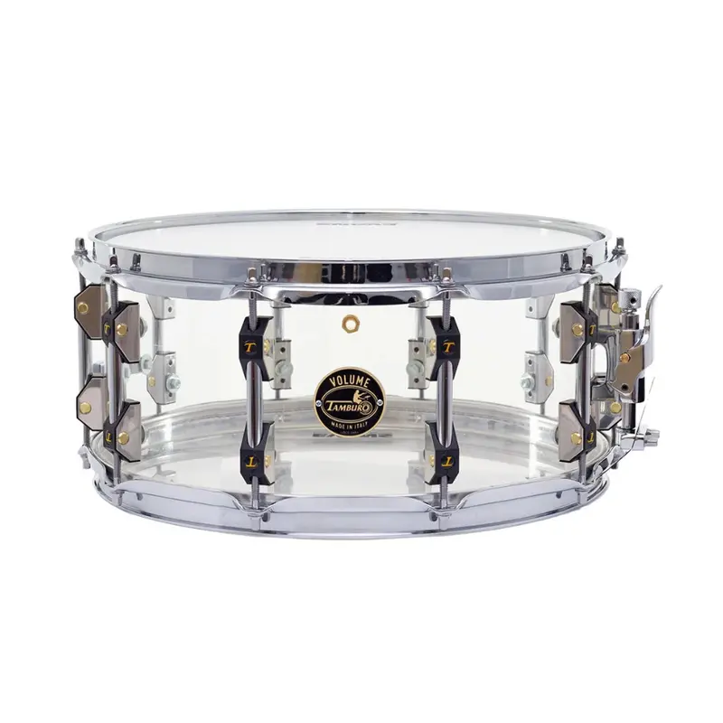 Tamburo Volume Series Acrylic Snare Drum – 6.5" X 14", Natural Finish 1