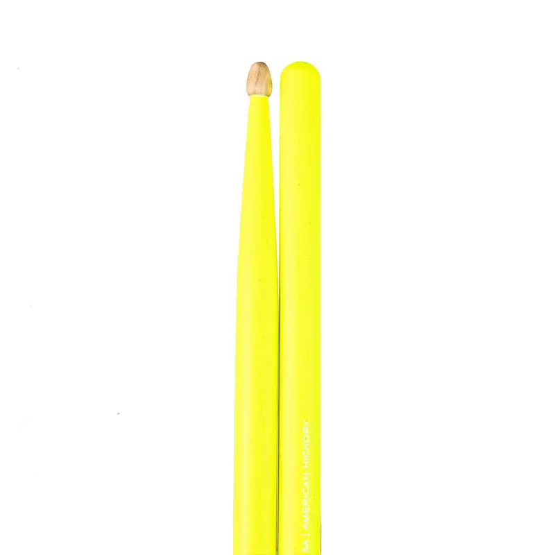 Total Percussion 5A Drumsticks – Wood Tip, Fluoro Yellow 1