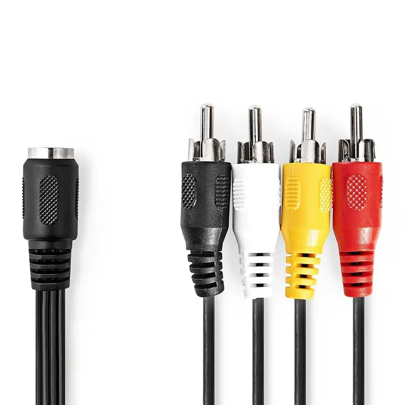 Uxl 2 Meter 5-Pin Din To 4-Male Rca Plugs Moulded 1