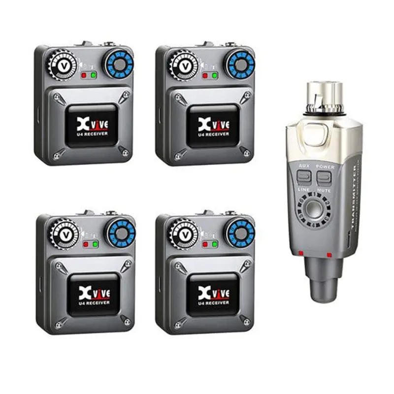 Xvive U4R4 Wireless In-Ear Monitor System – 4-Receiver Setup 1