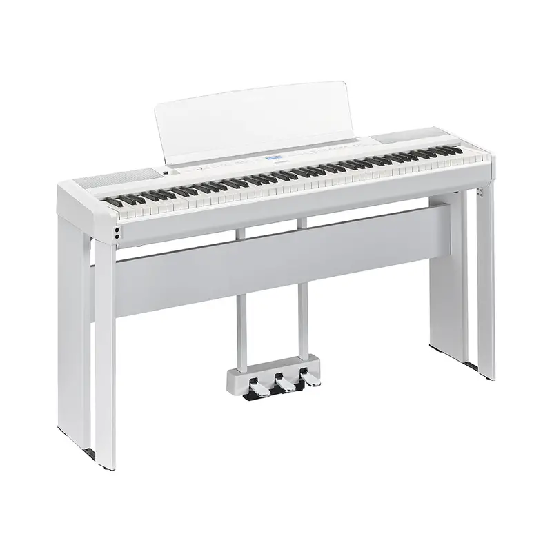 Yamaha P525Wh Portable Digital Piano – Bundle With Stand And Pedal (White) 1