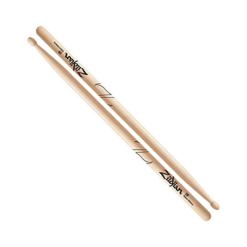 Zildjian 2B Wood Tip Drumsticks – Hickory, Natural Finish 1