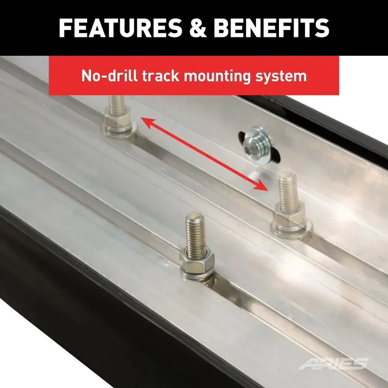 Aries Aerotread 5" X 76" Polished Stainless Steel Running Boards – Bracket-Free Installation 1