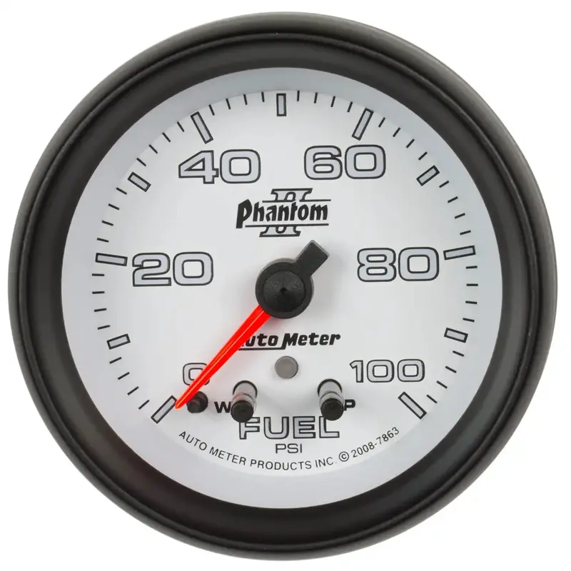 Autometer 7863 Phantom Ii Fuel Pressure Gauge – 2-1/16", 0–100 Psi, Stepper Motor With Peak Hold & Warning Features 1