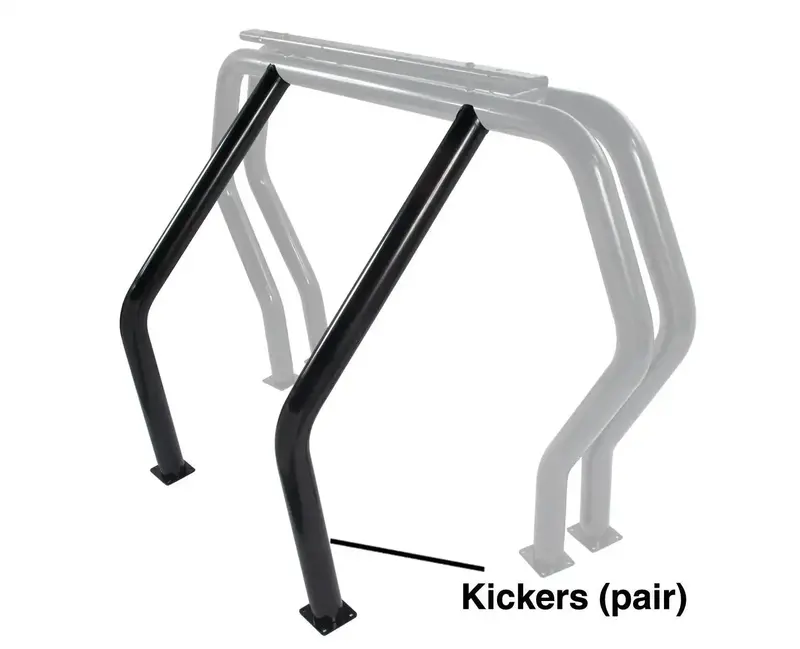 Go Rhino 9516B Bed Bar Kickers – Pair, Black Powder-Coated, Mounts On Wheel Wells 1