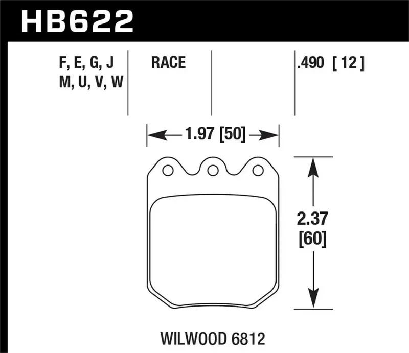 Hawk Dtc-60 Brake Pads – 0.490-Inch Thickness For Wilwood Calipers (Model 6812) 1