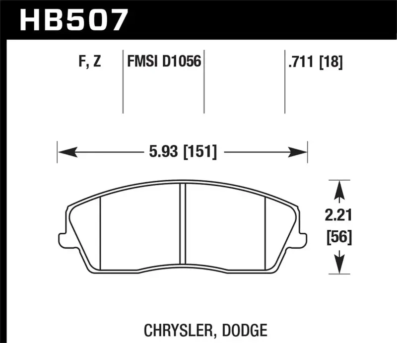 Hawk Hps Front Brake Pads Hb507F.711 – High-Performance Street Compound, 0.711-Inch Thickness 1