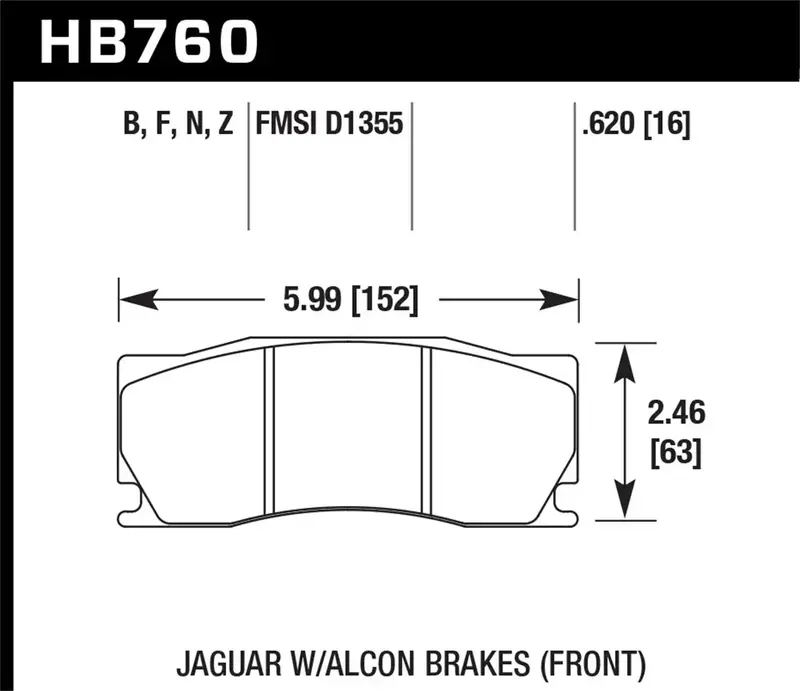 Hawk Performance Hp Plus Front Brake Pads – 0.620-Inch Thickness For High-Torque Stopping Power 1