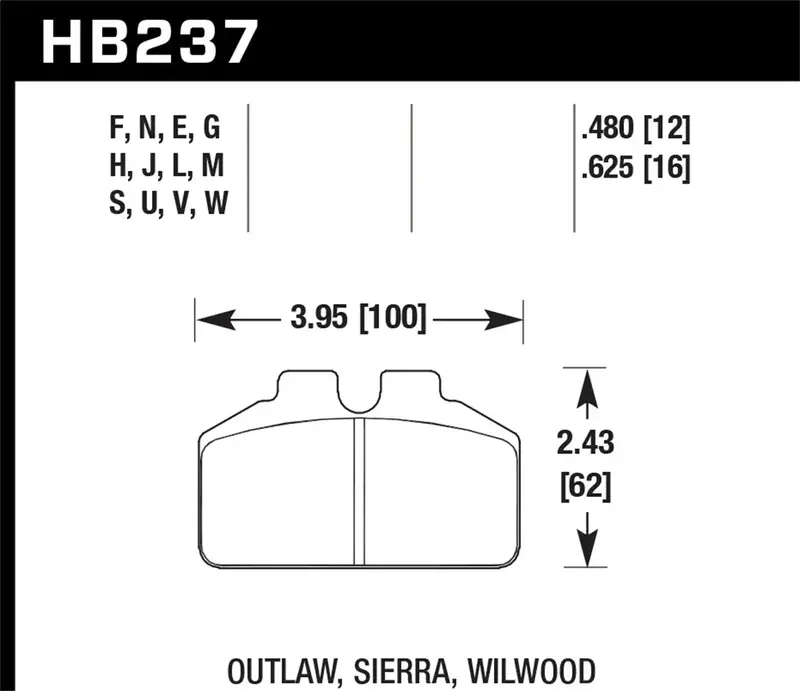 Hawk Performance Hps Brake Pads (0.480" Thickness) – Compatible With Wilwood Big Brake Kits 1