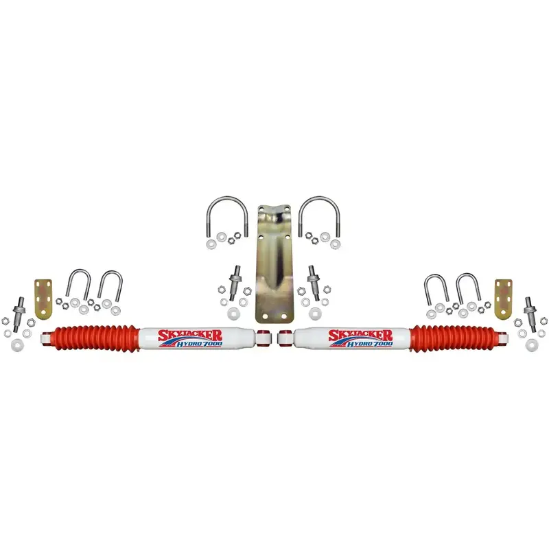 Skyjacker Dual Stabilizer Kit – White With Red Accents For Enhanced Handling 1